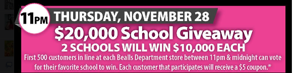 bealls school give-away