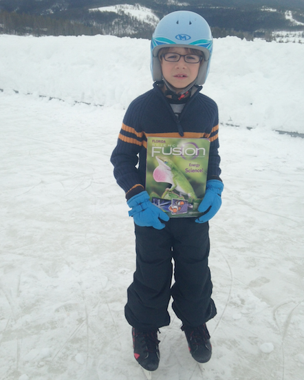 Puma Student with Science Book Skiing