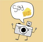 camera saying cheese